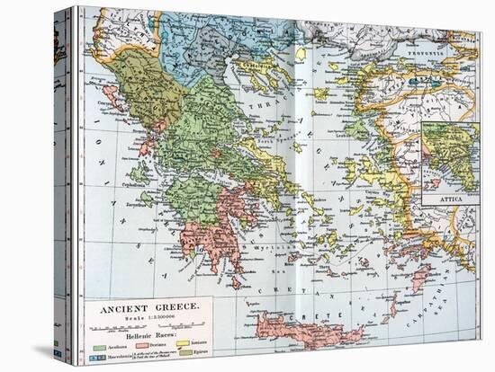 Map of Ancient Greece, 1902-null-Stretched Canvas