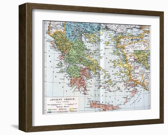 Map of Ancient Greece, 1902-null-Framed Premium Giclee Print