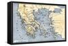 Map of Ancient Greece and its Colonies-null-Framed Stretched Canvas