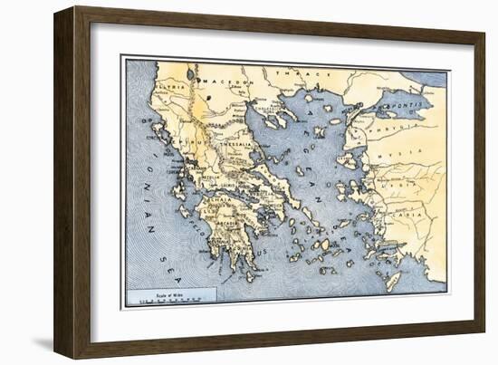 Map of Ancient Greece and its Colonies-null-Framed Giclee Print