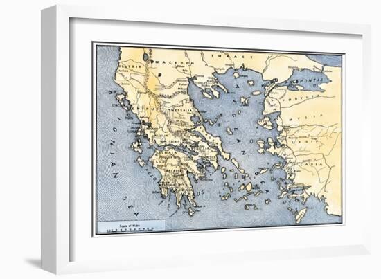 Map of Ancient Greece and its Colonies-null-Framed Giclee Print