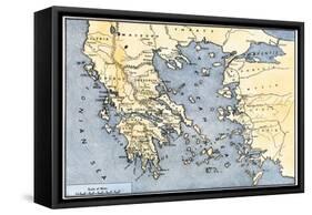 Map of Ancient Greece and its Colonies-null-Framed Stretched Canvas