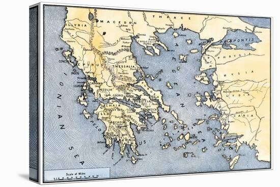 Map of Ancient Greece and its Colonies-null-Stretched Canvas