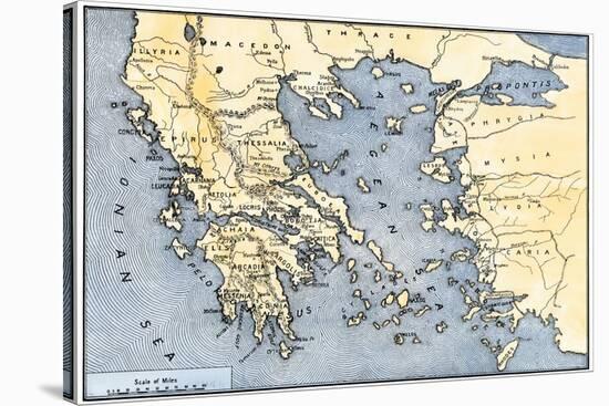 Map of Ancient Greece and its Colonies-null-Stretched Canvas