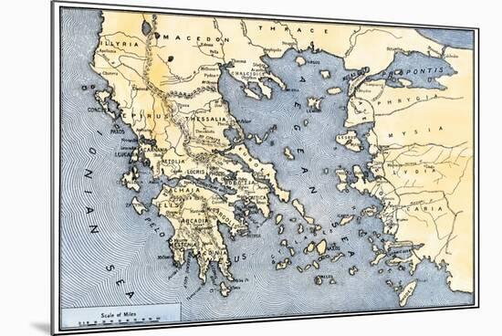 Map of Ancient Greece and its Colonies-null-Mounted Giclee Print