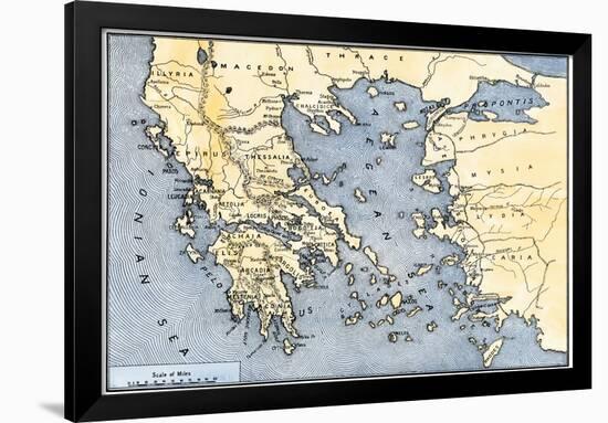 Map of Ancient Greece and its Colonies-null-Framed Giclee Print