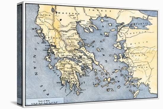 Map of Ancient Greece and its Colonies-null-Stretched Canvas