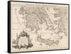 Map of ancient Greece and part of Turkey engraving-Guillaume Delisle-Framed Stretched Canvas