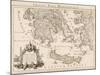 Map of ancient Greece and part of Turkey engraving-Guillaume Delisle-Mounted Giclee Print