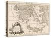 Map of ancient Greece and part of Turkey engraving-Guillaume Delisle-Stretched Canvas