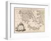 Map of ancient Greece and part of Turkey engraving-Guillaume Delisle-Framed Premium Giclee Print