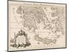 Map of ancient Greece and part of Turkey engraving-Guillaume Delisle-Mounted Premium Giclee Print