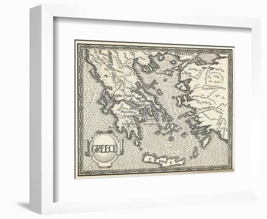 Map of Ancient Greece-Henry Justice Ford-Framed Art Print