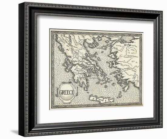 Map of Ancient Greece-Henry Justice Ford-Framed Art Print