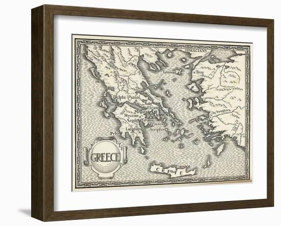 Map of Ancient Greece-Henry Justice Ford-Framed Art Print