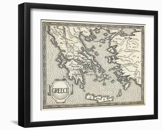 Map of Ancient Greece-Henry Justice Ford-Framed Art Print