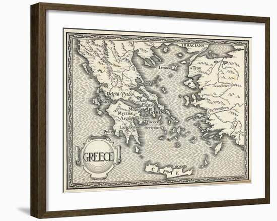 Map of Ancient Greece-Henry Justice Ford-Framed Art Print