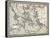 Map of Ancient Greece-Henry Justice Ford-Framed Stretched Canvas