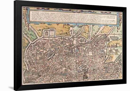 Map of Ancient Rome from Civitates Orbis Terrarum-null-Framed Premium Giclee Print