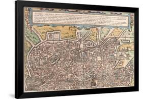 Map of Ancient Rome from Civitates Orbis Terrarum-null-Framed Premium Giclee Print