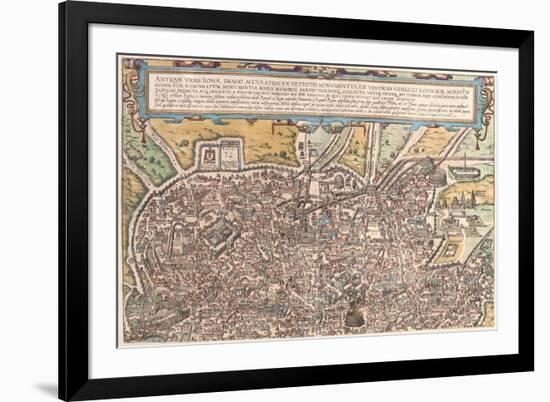 Map of Ancient Rome from Civitates Orbis Terrarum-null-Framed Giclee Print