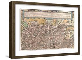 Map of Ancient Rome from Civitates Orbis Terrarum-null-Framed Giclee Print