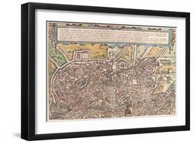 Map of Ancient Rome from Civitates Orbis Terrarum-null-Framed Giclee Print