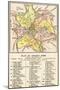 Map of Ancient Rome Showing the Fourteen Regions under Caesar Augustus, c.1 Ad-null-Mounted Giclee Print