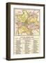 Map of Ancient Rome Showing the Fourteen Regions under Caesar Augustus, c.1 Ad-null-Framed Giclee Print
