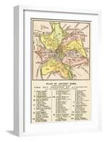 Map of Ancient Rome Showing the Fourteen Regions under Caesar Augustus, c.1 Ad-null-Framed Giclee Print