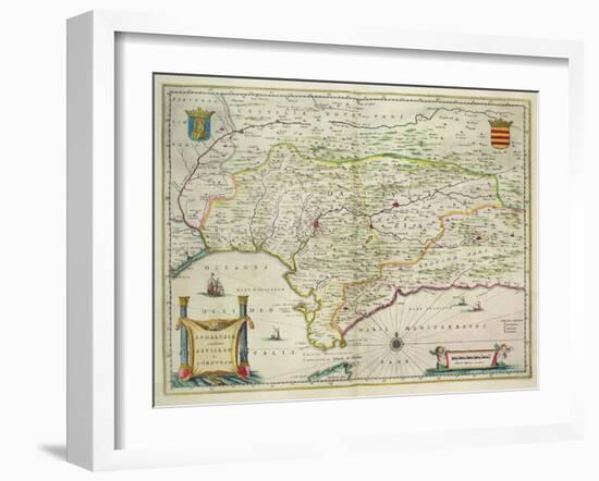 Map of Andalusia, Spain, 1634-Willem Blaeu-Framed Giclee Print