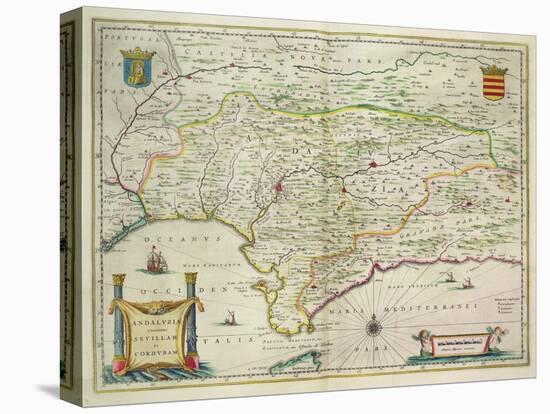 Map of Andalusia, Spain, 1634-Willem Blaeu-Stretched Canvas