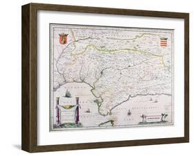 Map of Andalusia, Spain-null-Framed Giclee Print