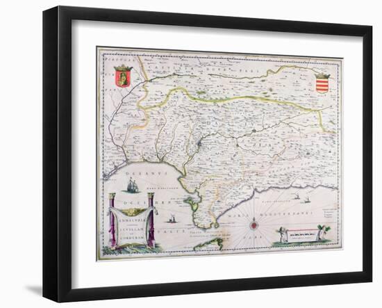 Map of Andalusia, Spain-null-Framed Giclee Print