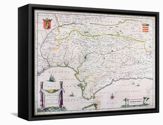 Map of Andalusia, Spain-null-Framed Stretched Canvas