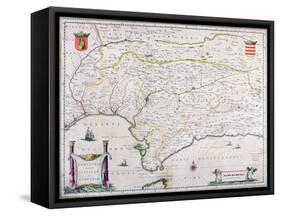 Map of Andalusia, Spain-null-Framed Stretched Canvas