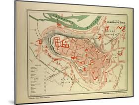 Map of Angoulême, France-null-Mounted Giclee Print