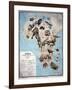 Map of Animals in Africa Sf-Janos Balint-Framed Giclee Print