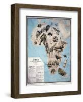 Map of Animals in Africa Sf-Janos Balint-Framed Giclee Print