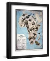 Map of Animals in Africa Sf-Janos Balint-Framed Giclee Print