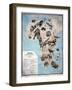 Map of Animals in Africa Sf-Janos Balint-Framed Giclee Print