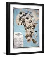 Map of Animals in Africa Sf-Janos Balint-Framed Giclee Print