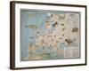 Map of Animals in Europe-Janos Balint-Framed Giclee Print