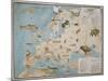 Map of Animals in Europe-Janos Balint-Mounted Giclee Print