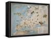 Map of Animals in Europe-Janos Balint-Framed Stretched Canvas
