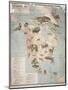 Map of Animals in North America-Janos Balint-Mounted Giclee Print