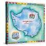 Map of Antarctica-Jennifer Thermes-Stretched Canvas
