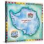 Map of Antarctica-Jennifer Thermes-Stretched Canvas