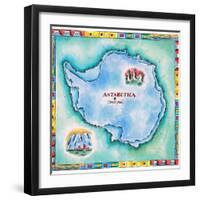 Map of Antarctica-Jennifer Thermes-Framed Photographic Print