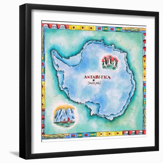 Map of Antarctica-Jennifer Thermes-Framed Photographic Print